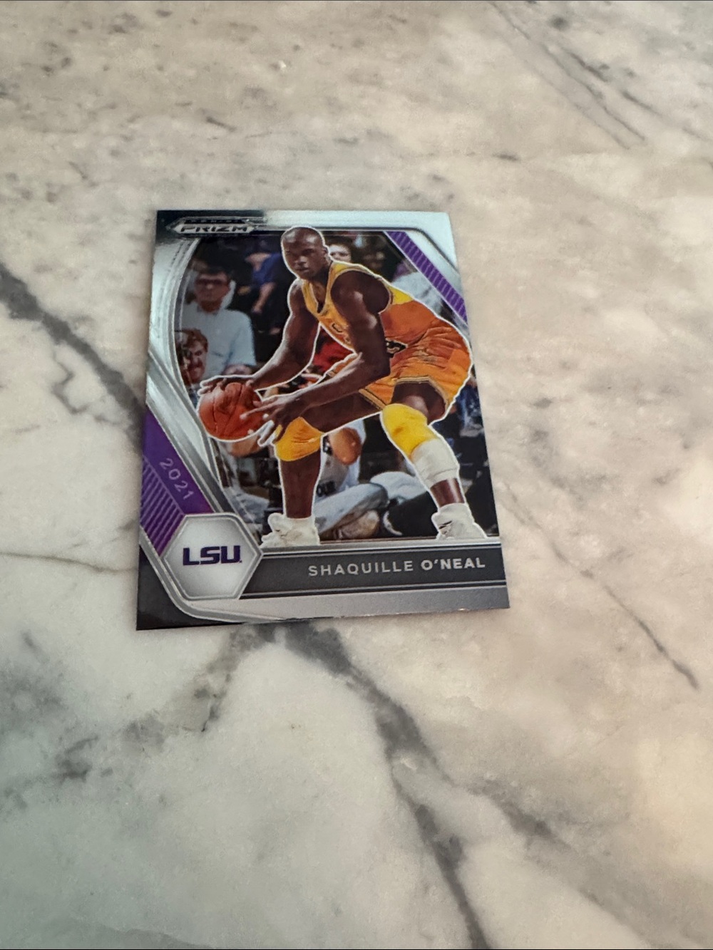 Shaquille O’Neal Panini Basketball Card - Yellow and Purple w/ card protector